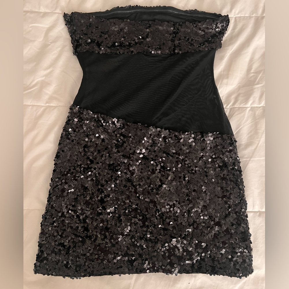 Superdown Lalita Mini Dress - Black Sequin See Th… - image 3